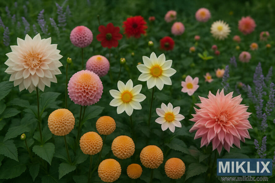 LitrÃ­kur sumargarÃ°ur meÃ° dalÃ­um meÃ° CafÃ© au Lait, Jowey Winnie, biskupi af Llandaff og blÃ³mum frÃ¡ Labyrinth.
