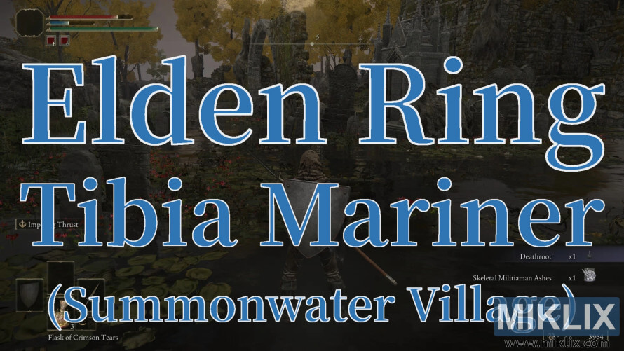 Elden Ring screenshot showing victory over Tibia Mariner at Summonwater Village with rewards earned. Elden Ring screenshot showing victory over Tibia Mariner at Summonwater Village with rewards earned.