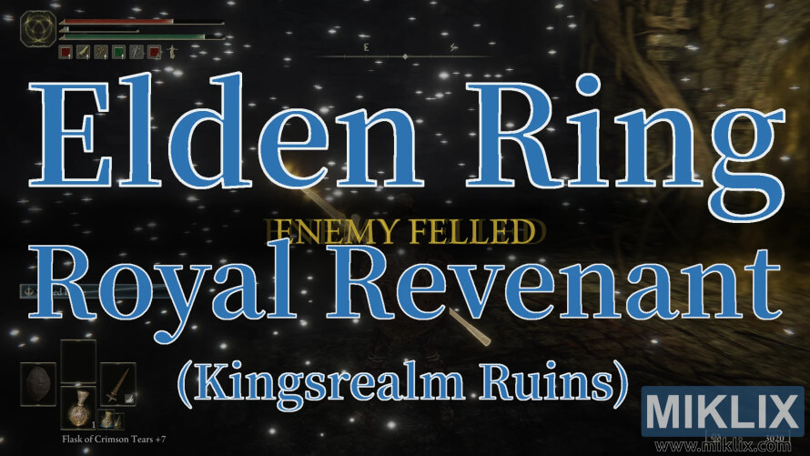 Elden Ring Royal Revenant defeated at the Kingsrealm Ruins in Liurnia. Elden Ring Royal Revenant defeated at the Kingsrealm Ruins in Liurnia.