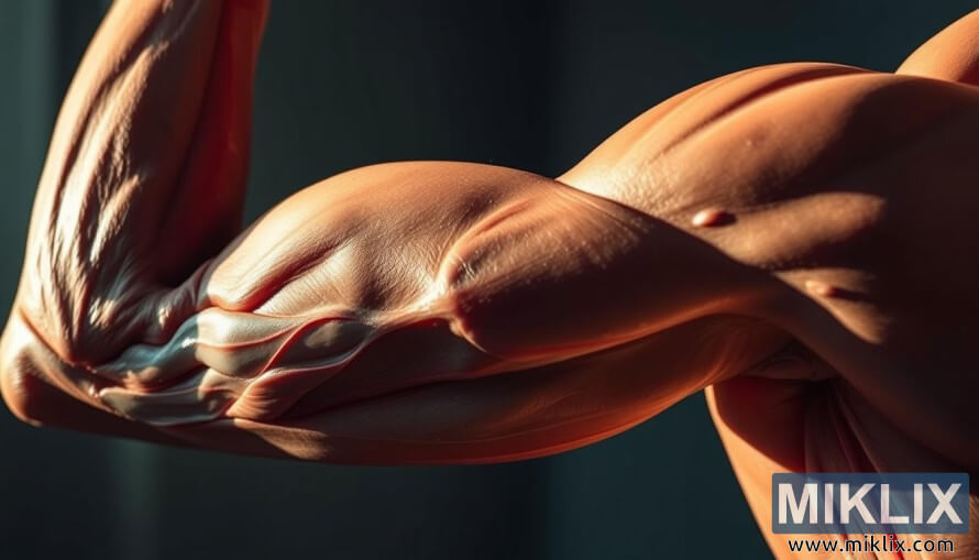 ê·¼ì¡ì§ íì í´ë¡ì¦ìì¼ë¡ ìì¸í ê·¼ì¡ ì¬ì ì ì¡°ì§ ë³µêµ¬ë¥¼ ë³´ì¬ì¤ëë¤.