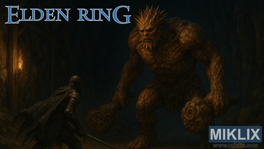 Fan art of Tarnished battling Stonedigger Troll in Elden Ring's Old Altus Tunnel Fan art of Tarnished battling Stonedigger Troll in Elden Ring's Old Altus Tunnel