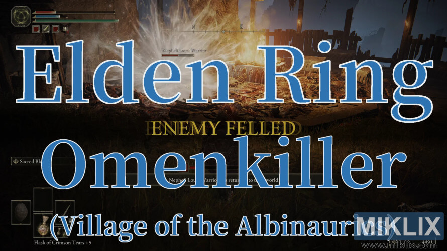Elden Ring Omenkiller defeated in the Village of the Albinaurics. Elden Ring Omenkiller defeated in the Village of the Albinaurics.