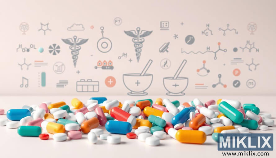 ì½ë¬¼ ìí¸ìì©ì ë³´ì¬ì£¼ë ìì½ê³¼ ìí ê¸°í¸ì ê·¸ë¦¼ìëë¤.