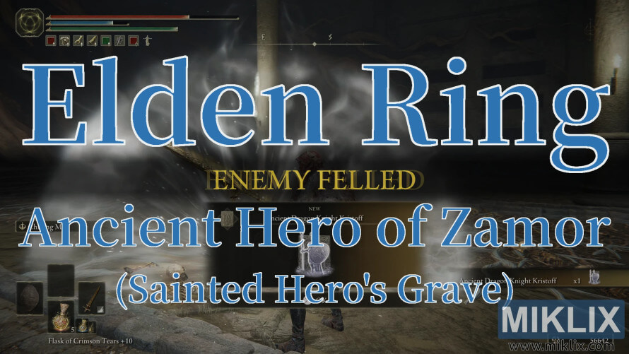 Elden Ring screenshot showing Ancient Hero of Zamor defeated in Sainted Hero’s Grave. Elden Ring screenshot showing Ancient Hero of Zamor defeated in Sainted Hero’s Grave.