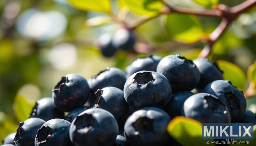 Posnetek sveÅ¾ih borovnic od blizu z Å¾ivahnimi modrimi odtenki pod mehko naravno svetlobo.