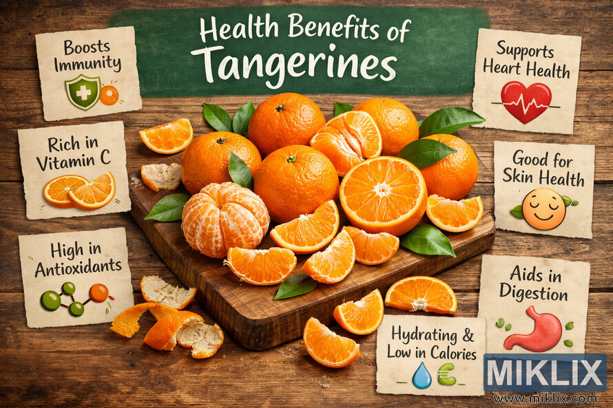 Landscape photo of fresh whole and sliced tangerines arranged on a rustic wooden surface, centered on a wooden cutting board with peeled segments, whole fruits with green leaves, and bright orange slices. Landscape photo of fresh whole and sliced tangerines arranged on a rustic wooden surface, centered on a wooden cutting board with peeled segments, whole fruits with green leaves, and bright orange slices.