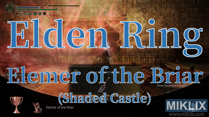 Elden Ring screenshot showing Elemer of the Briar defeated in Shaded Castle. Elden Ring screenshot showing Elemer of the Briar defeated in Shaded Castle.