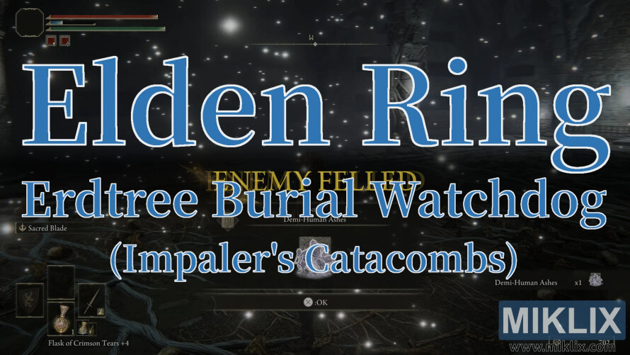 Elden Ring victory over Erdtree Burial Watchdog in Impaler’s Catacombs. Elden Ring victory over Erdtree Burial Watchdog in Impaler’s Catacombs.