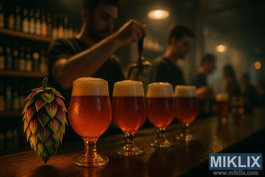 Ð Ð¿Ð¾Ð»ÑÐ¼ÑÐ°ÐºÐµ Ð±Ð°ÑÐ° Ð½Ð° Ð±Ð°ÑÐ½Ð¾Ð¹ ÑÑÐ¾Ð¹ÐºÐµ, ÑÑÐµÐ´Ð¸ ÑÐ²ÐµÑÑÑÐ¸ÑÑÑ Ð·ÐµÐ»ÐµÐ½ÑÑ Ð¸ ÑÐ¸Ð¾Ð»ÐµÑÐ¾Ð²ÑÑ ÑÐ¸ÑÐµÐº ÑÐ¼ÐµÐ»Ñ Vic Secret, Ð¼Ð¾Ð¶Ð½Ð¾ ÑÐ²Ð¸Ð´ÐµÑÑ ÐºÑÐ°ÑÑÐ¾Ð²Ð¾Ðµ Ð¿Ð¸Ð²Ð¾ ÑÐ½ÑÐ°ÑÐ½Ð¾Ð³Ð¾ ÑÐ²ÐµÑÐ°.