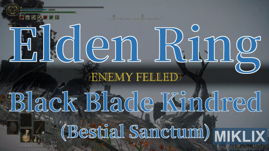 Elden Ring screenshot showing Black Blade Kindred defeated at Bestial Sanctum. Elden Ring screenshot showing Black Blade Kindred defeated at Bestial Sanctum.