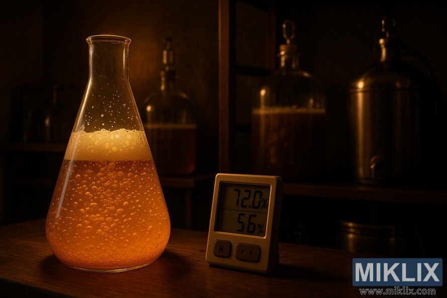 NhÃ  mÃ¡y bia áº¥m cÃºng vá»i men bia sá»§i bá»t trong khÃ´ng gian áº¥m Ã¡p, Ã¡nh sÃ¡ng má» áº£o.