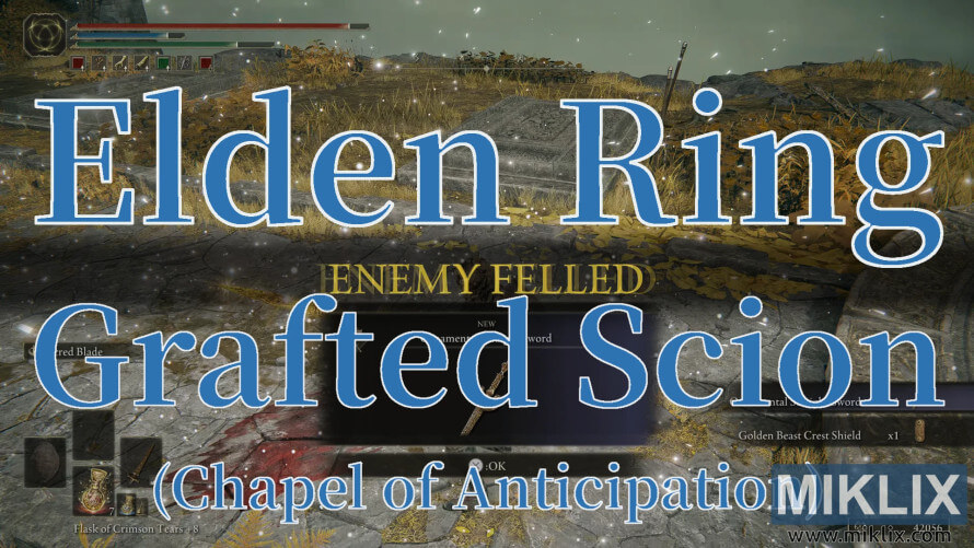 Elden Ring screenshot showing Grafted Scion defeated at Chapel of Anticipation. Elden Ring screenshot showing Grafted Scion defeated at Chapel of Anticipation.